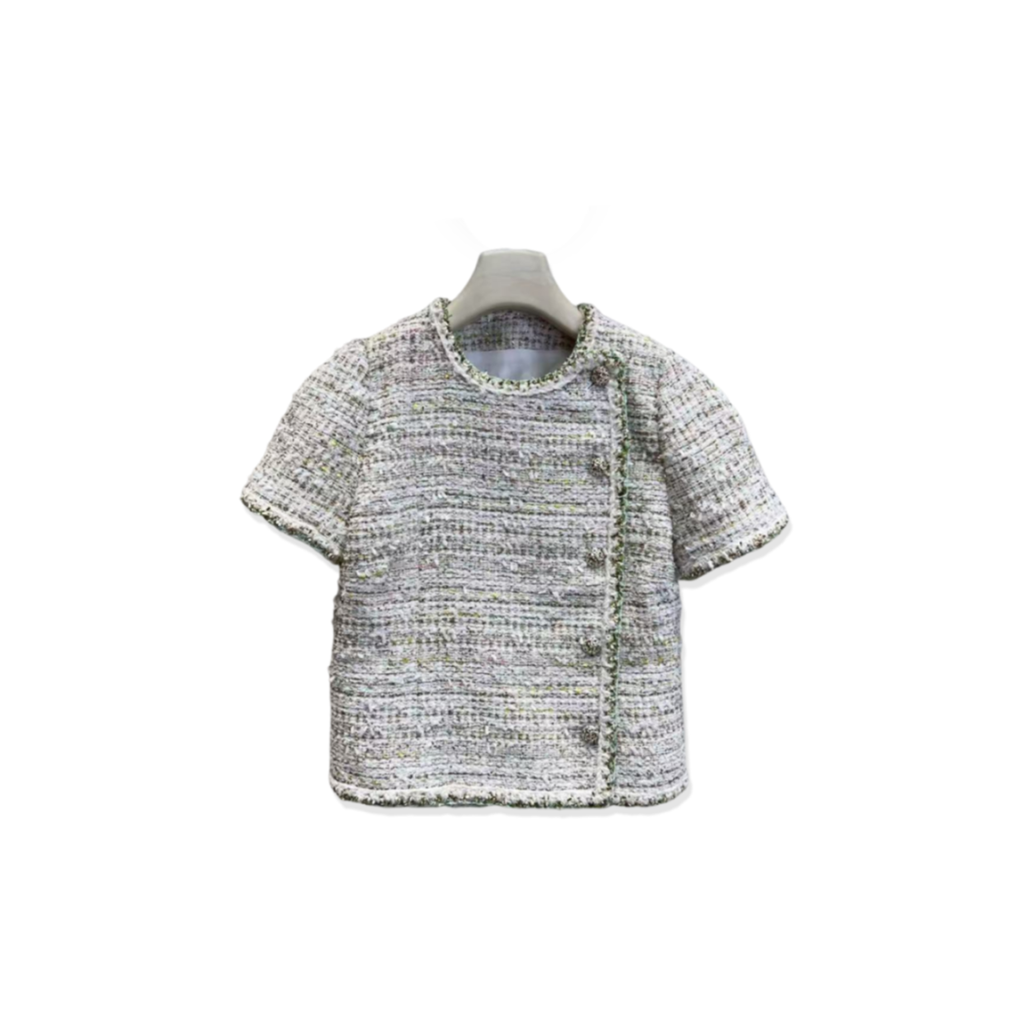 Ch**el white tweed short-sleeved jacket